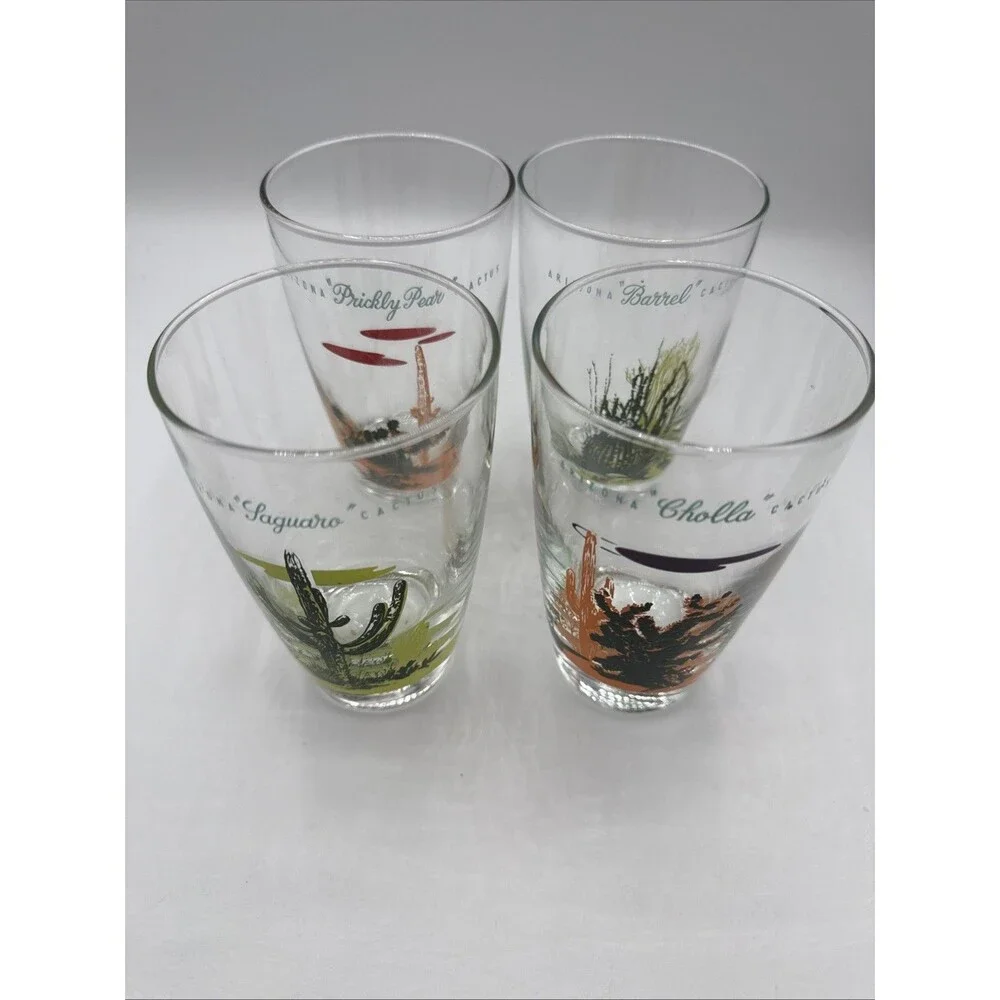 Blakely Oil Arizona Cactus Tumblers Set 4 Cholla Saguaro Barrel Prickly